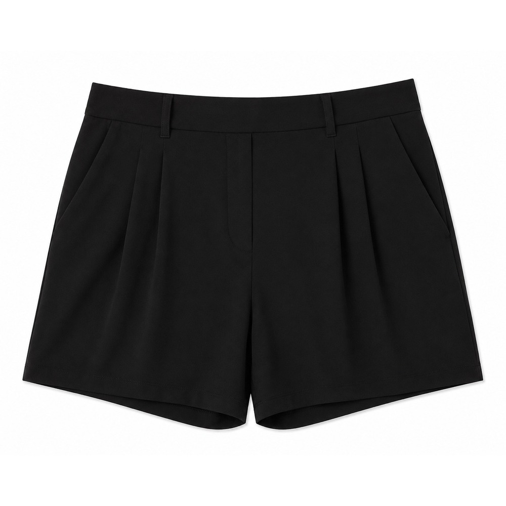 32 Degrees Cool Pleated Shorts Black High Rise Pockets XXL Plus‎ Size